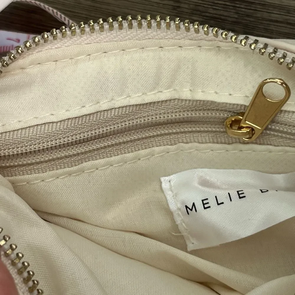 Melie Bianco Ivory Faux Leather Knot Bag NWT